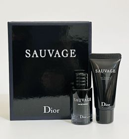 SAUVAGE 2 PCS MINI SET FOR MEN: 10 ML EAU DE PARFUM + 0.67 SHOWER GEL