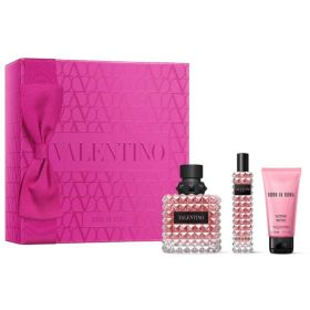 VALENTINO DONNA BORN IN ROMA 3 PCS SET FOR WOMEN: 3.4 EAU DE PARFUM SPRAY + 0.5 EAU DE PARFUM SPRAY + 1.7 BODY LOTION