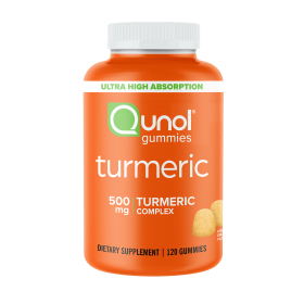 Qunol Turmeric Curcumin Gummies (120 Count) with Ultra High Absorption, 500mg Joint Support Herbal Supplement