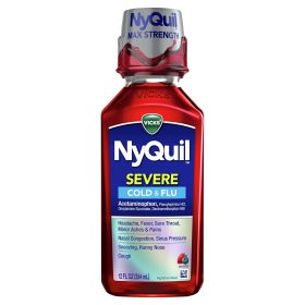 Vicks NyQuil Severe Cold and Flu Medicine, Liquid over-the-Counter Medicine, Berry, 12 oz