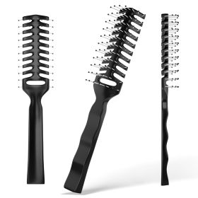 Black Vent Hairbrush 8'; Hard Bristle Brush for Hair Pack of 12; Plastic Hair Brushes for Women and Men; Hair Brush for Thick Hair; Brushes for Hair w