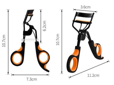 2 Color Curled Eyelash Curler Ladies Portable Beauty Tool Holder (Color: ORANGE BLACK)